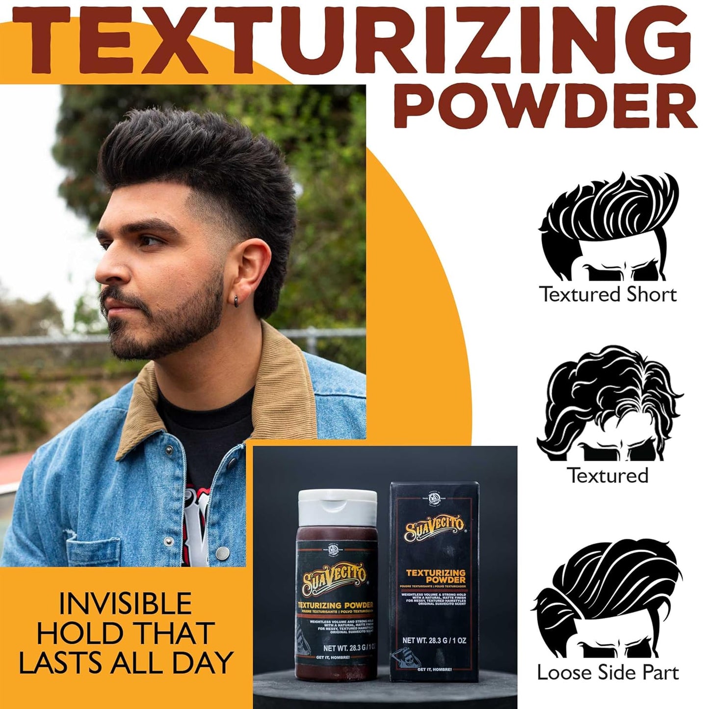 Suavecito Hair Styling Powder - Texturizing & Volumizing with Strong Hold | Shine-Free Matte Finish