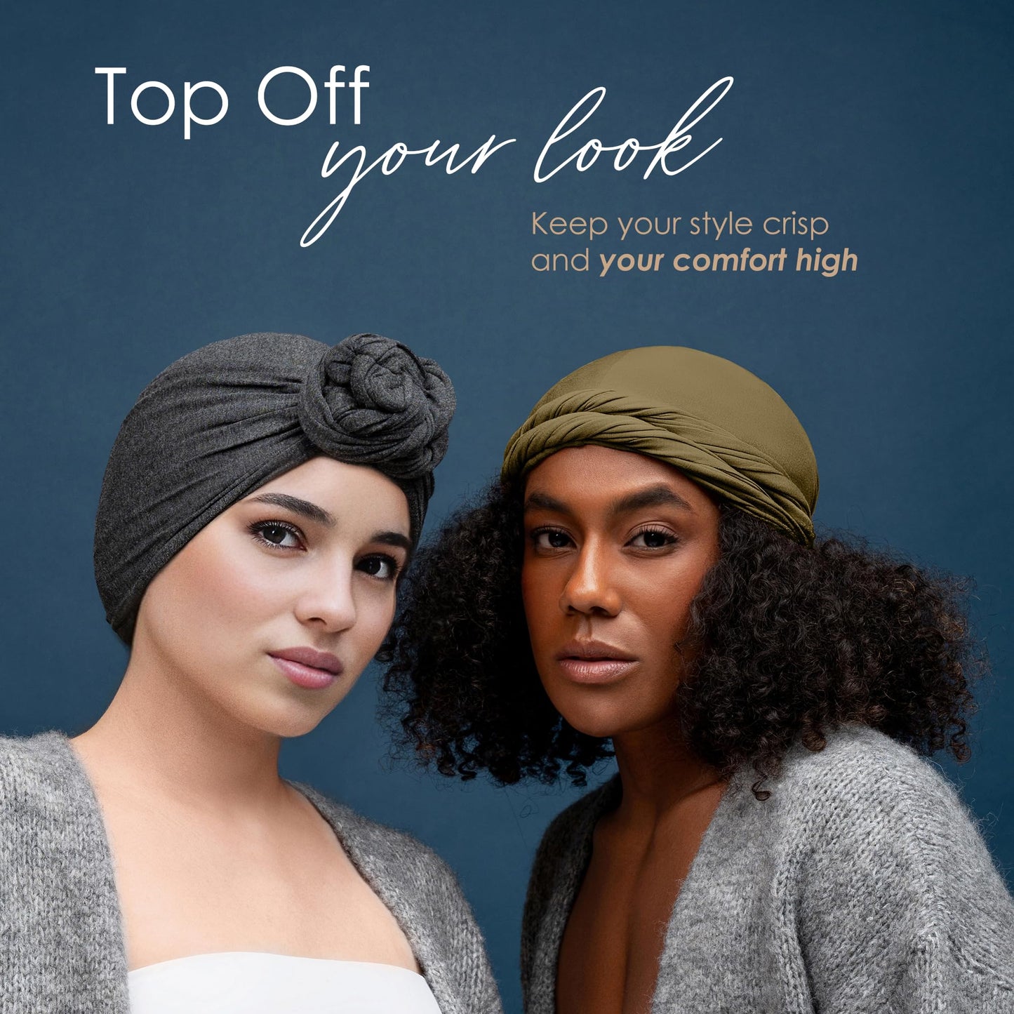 CAPLORD Silk Durag Satin Lined Halo Turban Head Wrap Pre-Tied Skull Cap for Men and Women Sleeping Bonnet Hair Cover Chemo Hair Loss Hat Night Bonnet Olive Green
