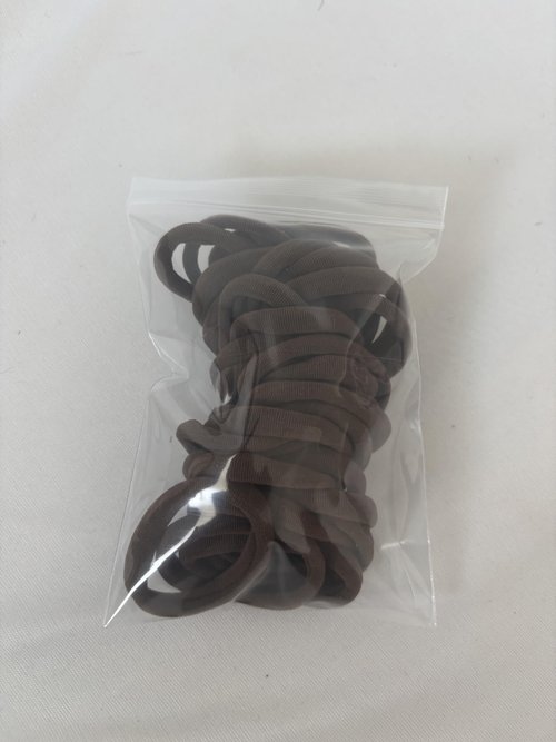 Soft Hair Ties Set, Brown Beige White Colors, Elastic Hair Bands, No-Crease Ponytail Holders, 30 Pack