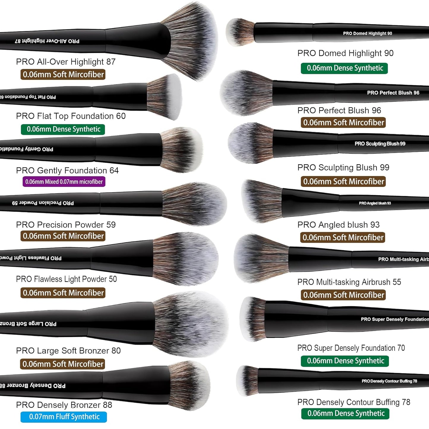 Bueart Design 32-Piece PRO Grade Makeup Brush Set - Ultra-Soft Synthetic Brushes with Large Holder | Classic Black