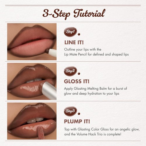 rom&nd Volume Hack Trio Glazed Plum Lip Set - Plumping & Hydrating K-Beauty Lip Kit for Irresistible Shine