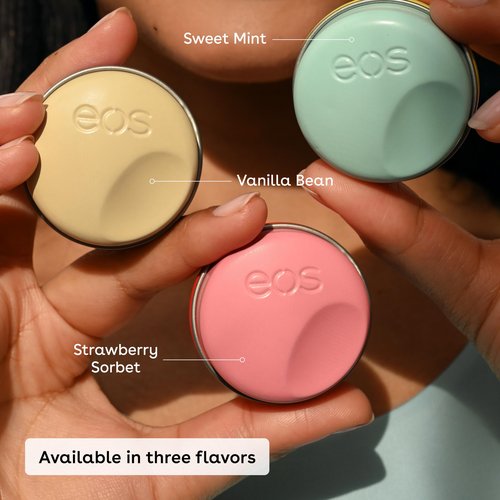 eos Plant-Based Vegan Lip Salve - Vanilla Bean, 100% Natural Formula, Cocoa Butter Lip Balm with Upcycled Olive Squalane, Cruelty-Free, 0.42 oz