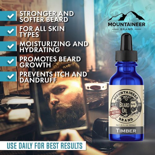 Mountaineer Brand Natural Unscented Beard Oil - Hydrates & Conditions for Beard Growth | 2oz