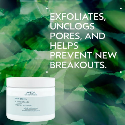 Aveda Outer Peace Acne Relief Pads - Salicylic Acid Formula | Exfoliates & Unclogs Pores | 50 Count