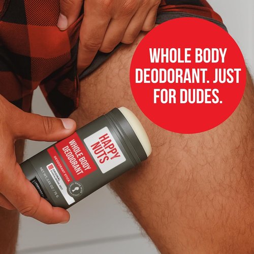 Happy Nuts Whole Body Deodorant for Men - All-Day Odor Control for Pits, Groin & More - Big Wood Scent