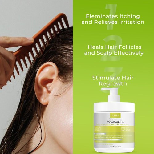 Folliculitis Deep Conditioner - Effective Scalp Treatment for Dandruff, Psoriasis & Seborrheic Dermatitis | Nourishes Oily Hair