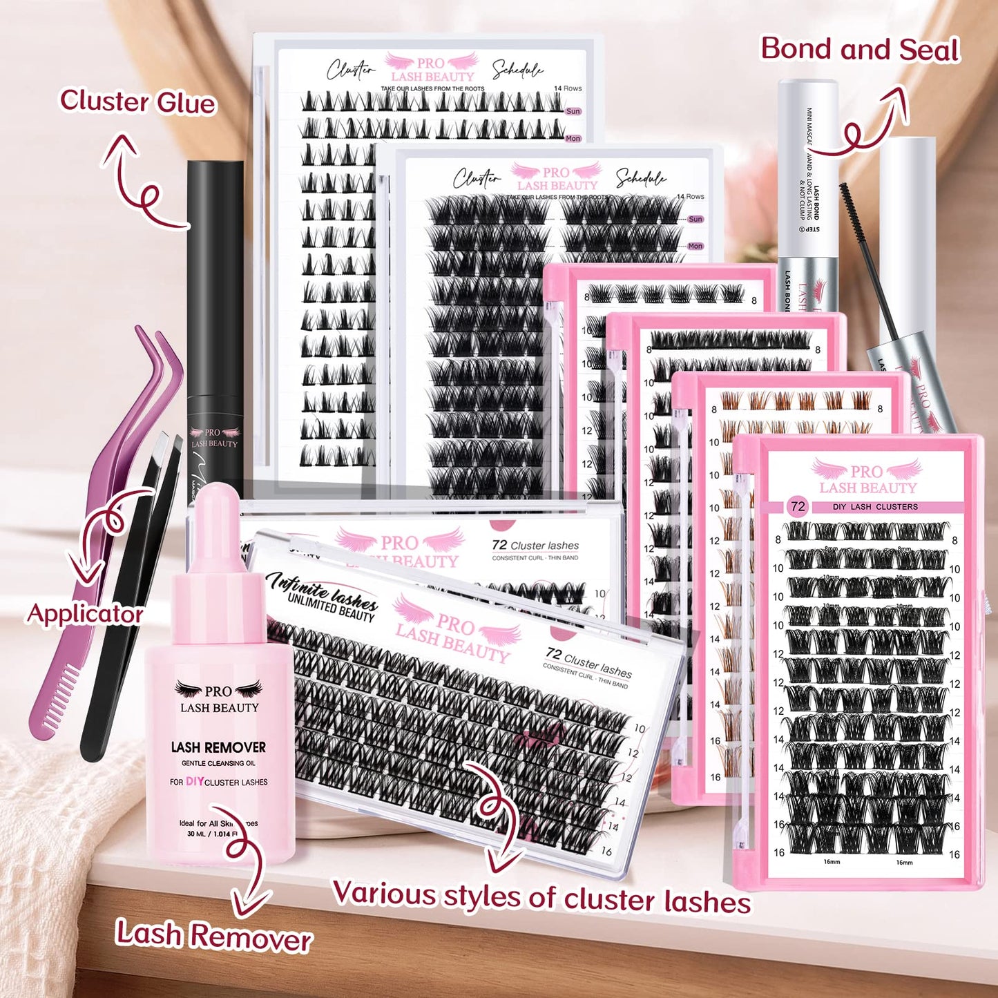 Cluster Lashes 72 Pcs Lash Clusters DIY Eyelash Extension Individual Cluster Eyelashes Tender Style Self-Application Fluffy Super Thin Band Reusable Soft & Comfortable(Tender-C-10mm)