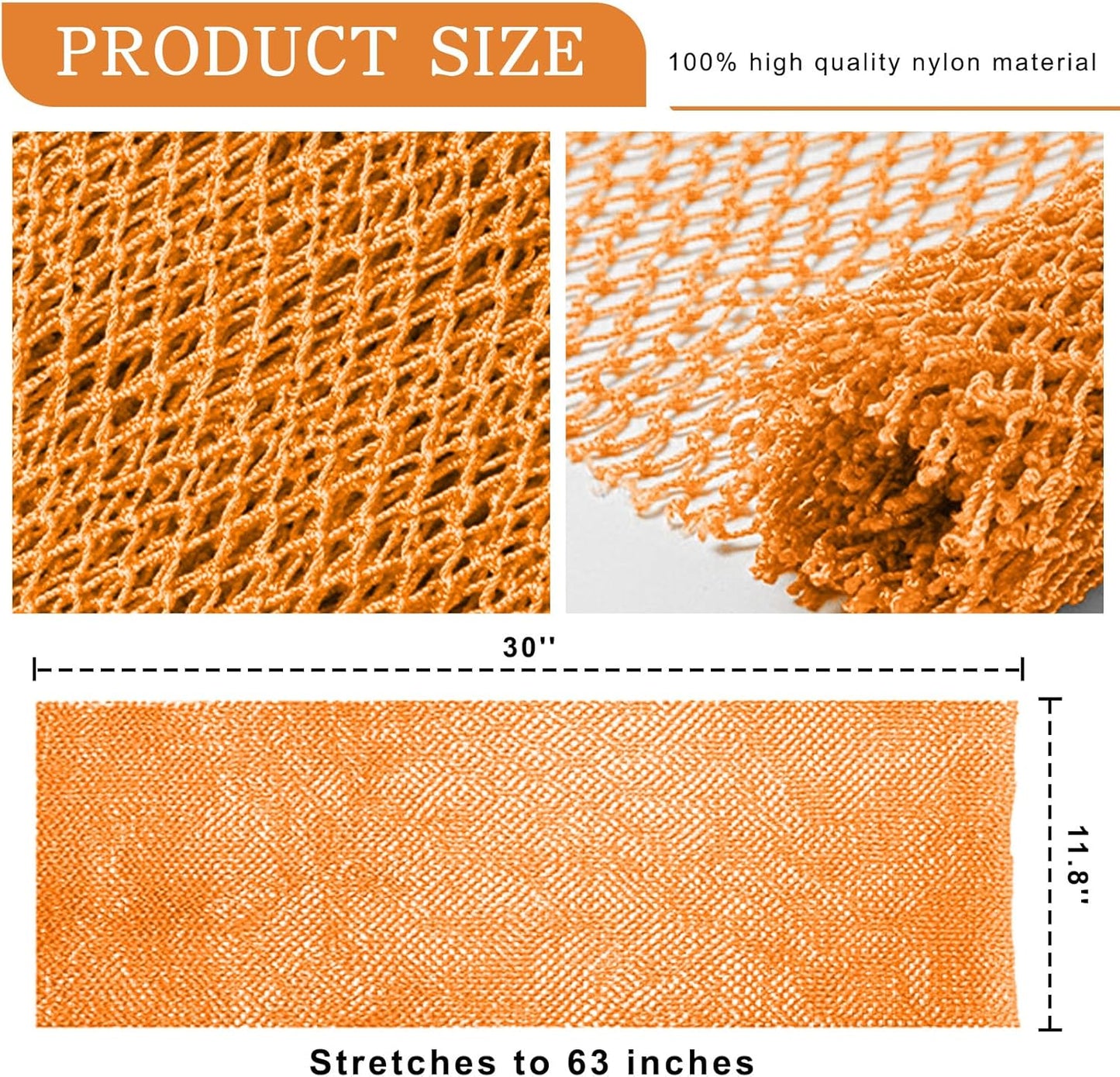 Skiennix African Net Sponge - Long Nylon Exfoliating Bath Washcloth for Deep Clean | 63-Inch Stretch (Pink, Orange)