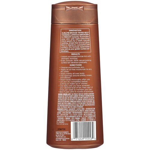L'Oréal Paris Sublime Bronze Self-Tanning Lotion - Luminous Glow, 6.7 oz | Perfect for a Sun-Kissed Look