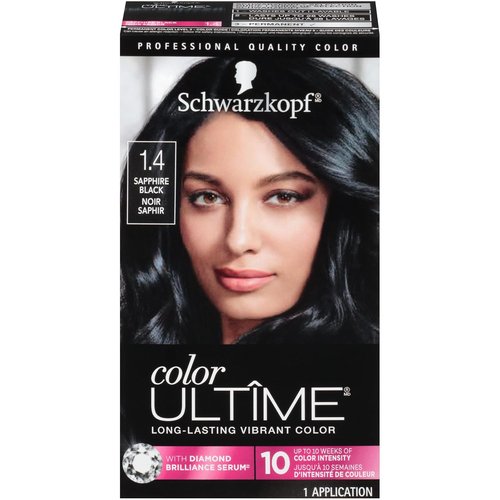 Schwarzkopf Color Ultime Hair Dye - 1.4 Sapphire Black, Permanent & Fade-Resistant, Intense Color for All Textures