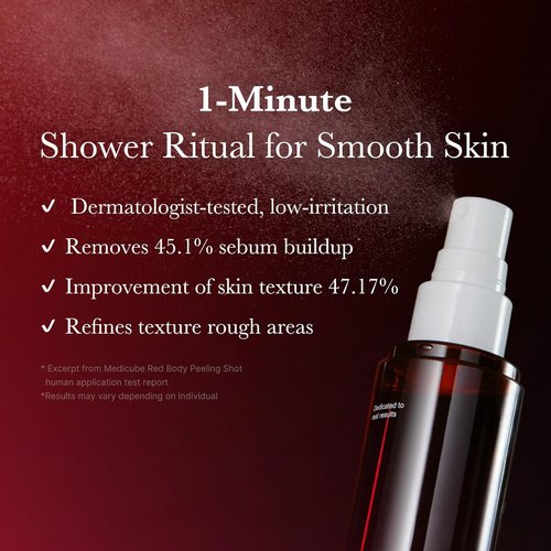 Medicube Red Body Peeling Shot - AHA + BHA Exfoliating Body Spray for Smooth Skin | 3.88 oz