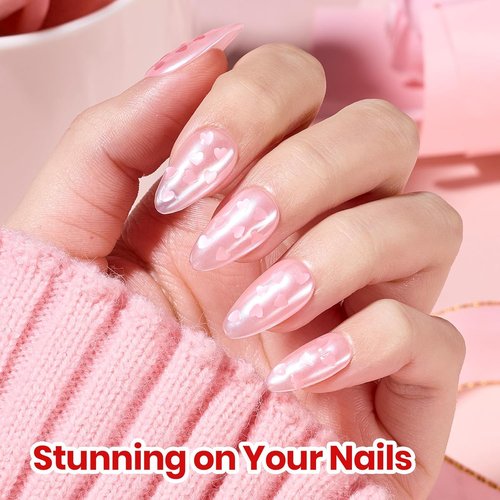 Beetles Easter Nail Polish - Pink Heart Glitter Top Coat | 15ml Long-Lasting Quick Dry Spring Art
