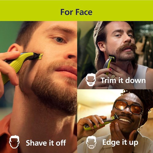 Philips Norelco Electric Beard Trimmer & Groomer - 5-in-1 Adjustable Comb, Black/Lime Green