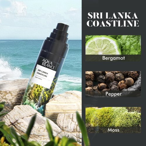 AQUA BLANCE Body Spray for Men, Mens Body Refreshing Spray, Long Lasting, Pack of 3, Each 3.4 Fl Oz, Total 10.2 Fl Oz, Notes of Bergamot, Patchouli, Cedar, Leather