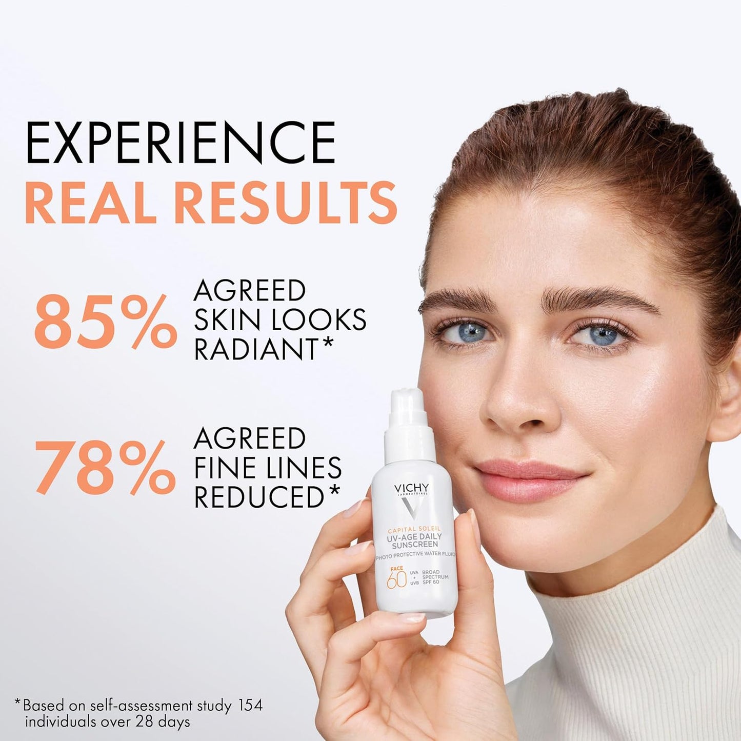 Vichy Capital Soleil UV-Age Daily SPF 60 - Anti-Aging Sunscreen with Hyaluronic Acid & Peptides | Broad Spectrum Protection