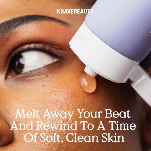 KraveBeauty Cleansing Oil - Transforming Jelly Makeup Remover with Sunflower & Grape Seed Oils | Fragrance-Free, 100 mL