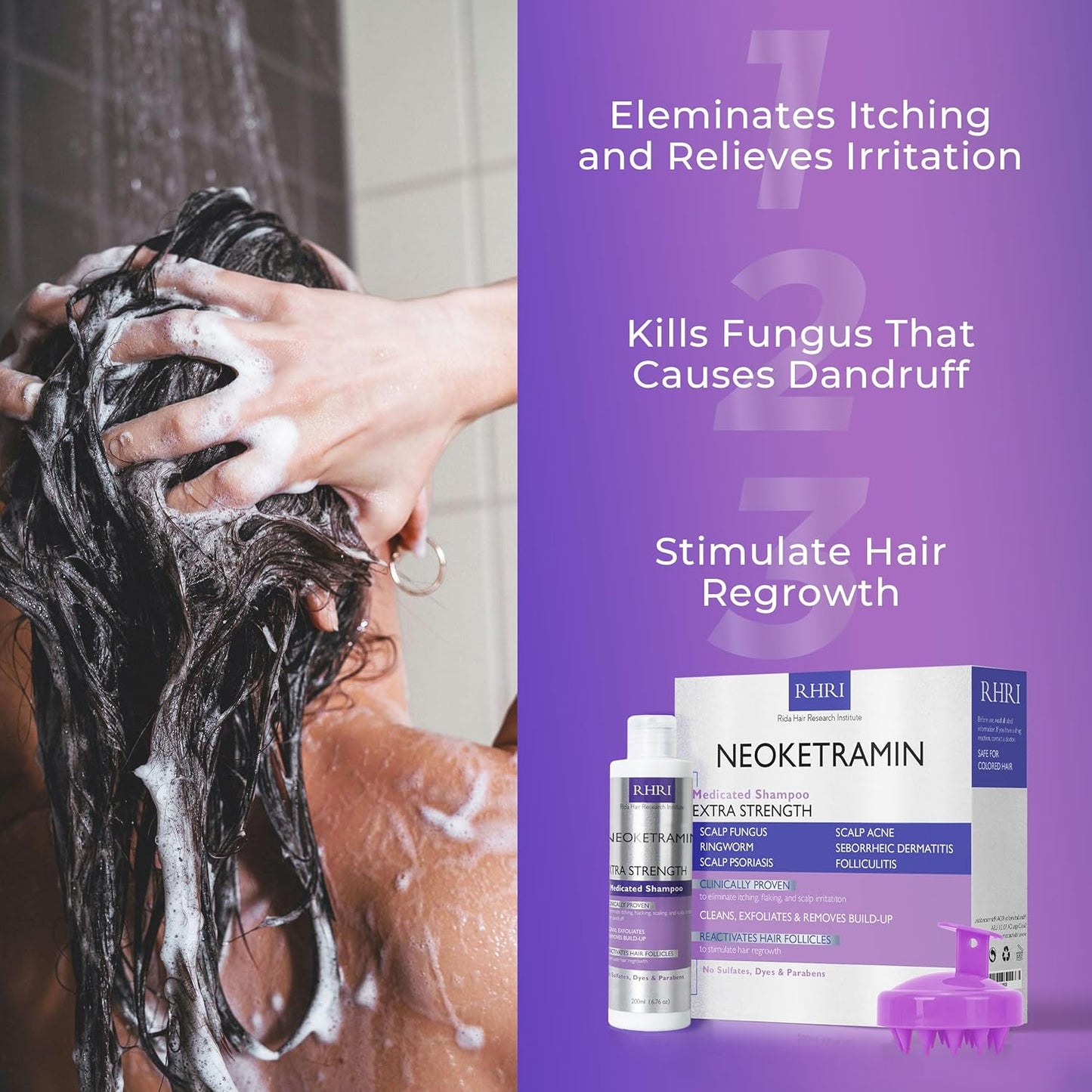 Skiennix Anti Fungal Shampoo - Medicated Formula for Dandruff & Folliculitis | Soothes Itchy Scalp