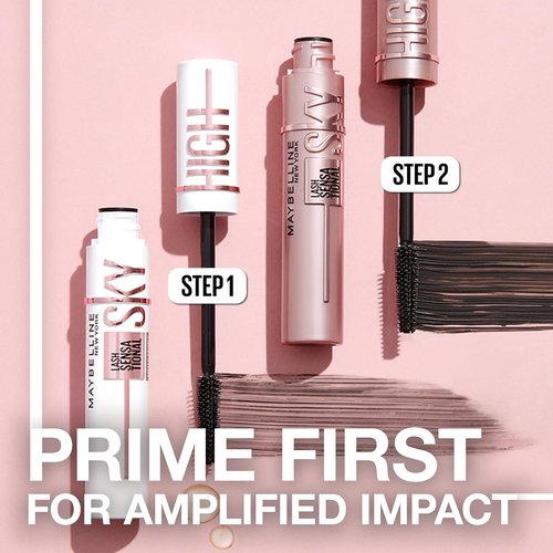 Maybelline Lash Sensational Sky High Mascara & Boosting Primer Bundle | Blackest Black & Soft Black