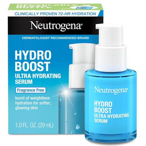 Neutrogena Hydro Boost Serum - Ultra Hydrating Face Serum with Hyaluronic Acid | Fragrance-Free, 1 fl. oz