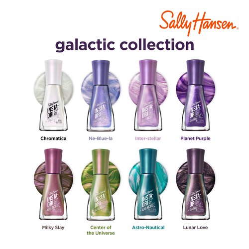 Sally Hansen Insta-Dri Galactic Nail Polish | Quick Dry, Long Lasting, Streak-Free Shine | Semi-Opaque, Shimmery | 110 Ne-Blue-la | Holographic Blue-Purple Nail Color