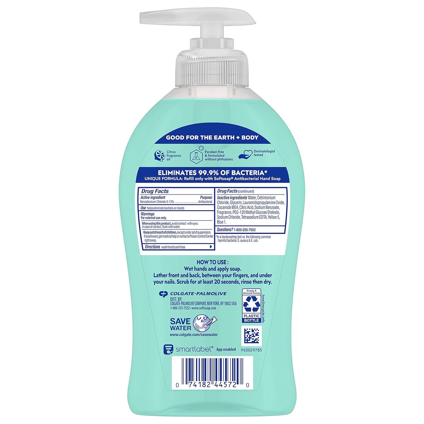 Softsoap Antibacterial Liquid Hand Soap - Fresh Citrus Scent | 11.25 Ounce, 6 Pack