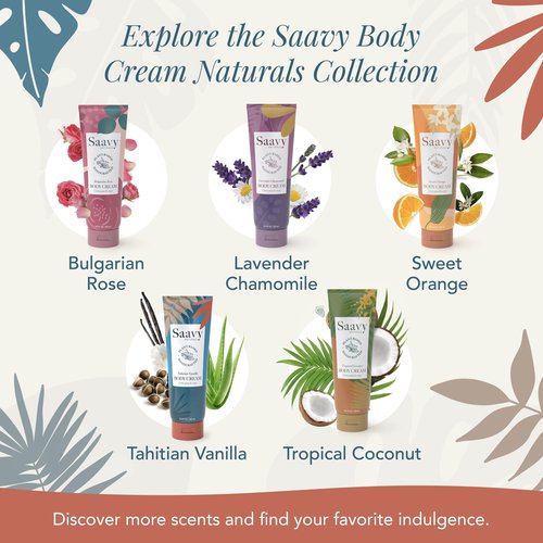 Saavy Naturals Deeply Hydrating Body Cream for Dry Skin – Nourishing Shea Butter, Plant-Based & Sustainably Sourced – Tahitian Vanilla – 8.5 fl oz, 2 pack