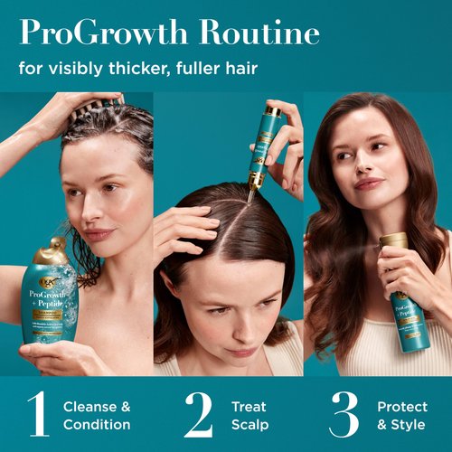 OGX ProGrowth + Peptide Conditioner, Thickening Conditioner Moisturizes, Reinforces and Strengthens Hair to Reduce Hair Fall Due to Breakage*, 13 fl. oz