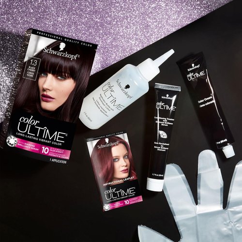 Schwarzkopf Color Ultime Hair Dye - Permanent Intense Black Cherry | Fade-Resistant, Covers Grays