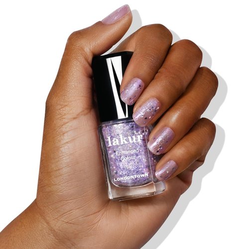 LONDONTOWN Lakur Nail Polish - Chip-Resistant & Non-Toxic Formula | Shimmery Holographic Purple, Grape Fizz, .40 fl oz