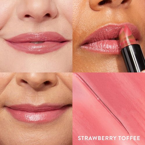 Laura Geller New York Italian Marble Sheer Lipstick - Hydrating Strawberry Toffee - Lightweight with Vitamin E & Caster Seed Oil