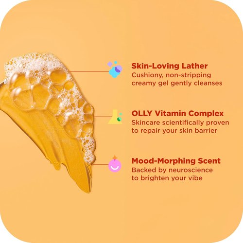 OLLY Body Wash & Scrub Mini Pack - Hydrate & Repair Skin Barrier | 4 Count, 3 oz