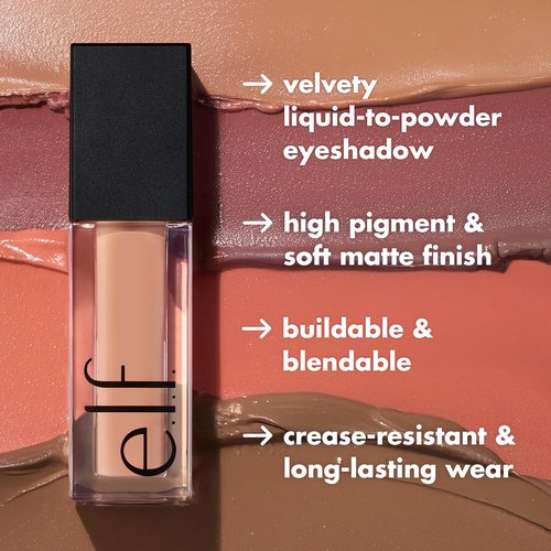 e.l.f. Liquid Velvet Eyeshadow - Crease-Resistant Liquid-to-Powder Formula for Soft-Matte Finish | Vegan & Cruelty-Free, Beige & Boujee