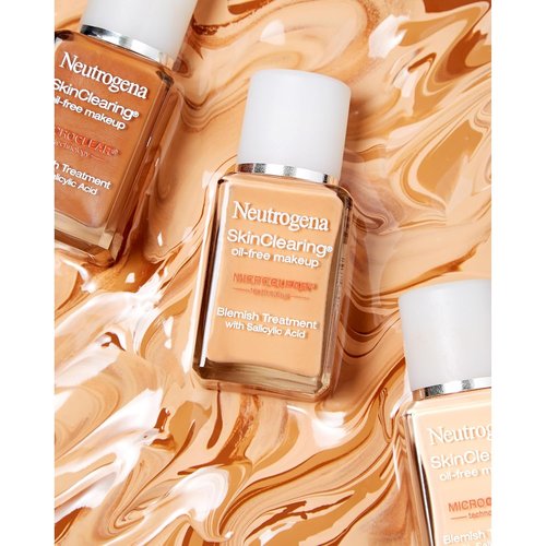 Neutrogena SkinClearing Liquid Foundation - Oil-Free, Acne-Fighting Formula with 0.5% Salicylic Acid | Classic Ivory, 1 fl. oz