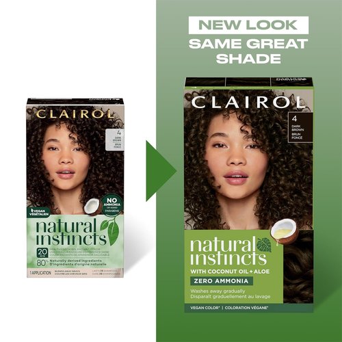 Clairol Natural Instincts Demi-Permanent Hair Dye - Dark Burgundy 4RV | Vibrant Color, Pack of 1