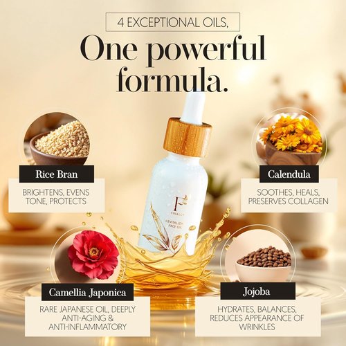 Finally 100% Organic Tsubaki Face Oil & Under-Eye Serum - Hydrating, Brightening, Anti-Aging Formula for Glowing Skin