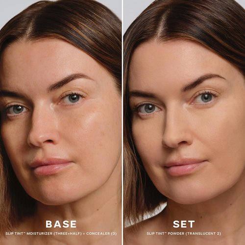 Saie Slip Tint Baked Setting Powder - Translucent Face Makeup for Natural Radiance - Blurs & Brightens - Translucent 2 (0.24 oz)
