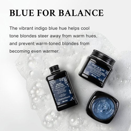 Davines Heart of Glass Silkening Shampoo - Enhancing Blue Shampoo for Blonde & Silver Hair | Nourishes & Illuminates