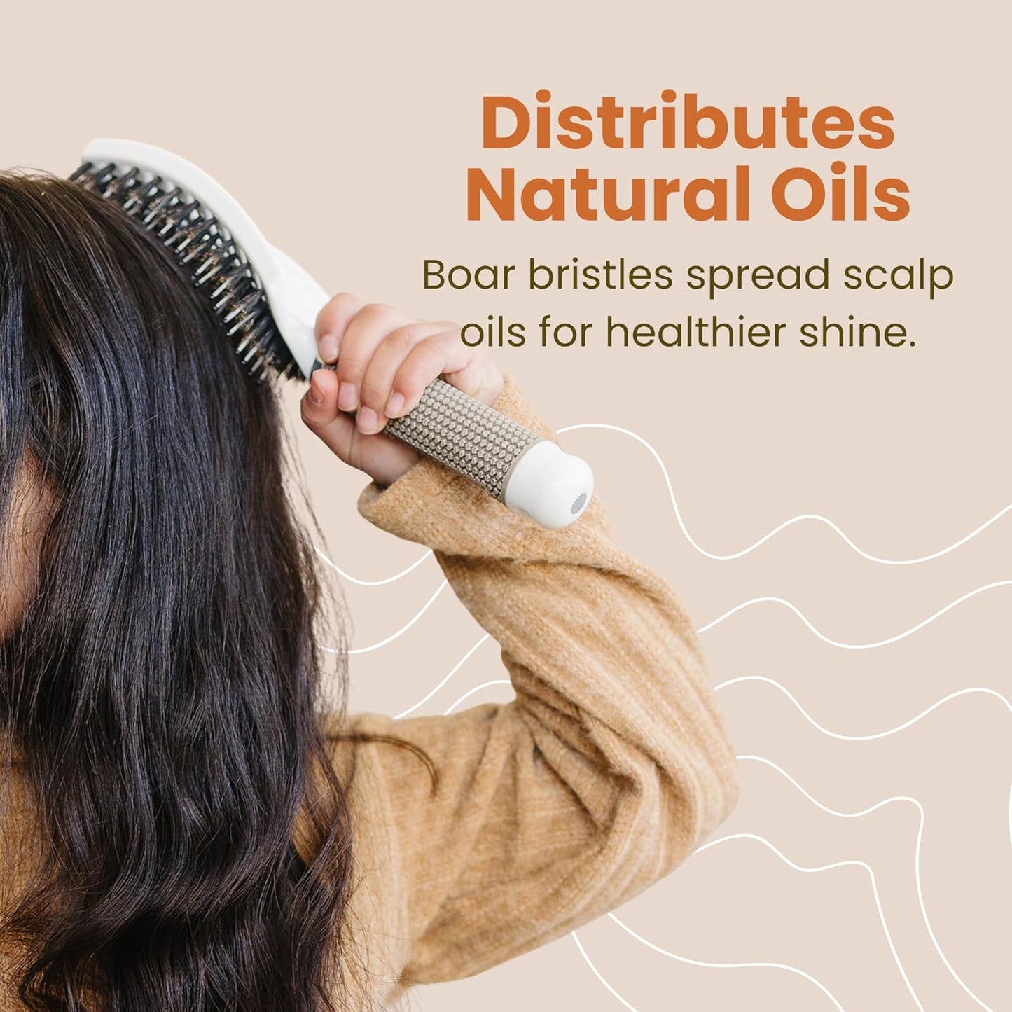Skiennix Detangling Hair Brush - Gentle Knot Remover with Flexible Bristles | Lightweight Ergonomic Design, Black