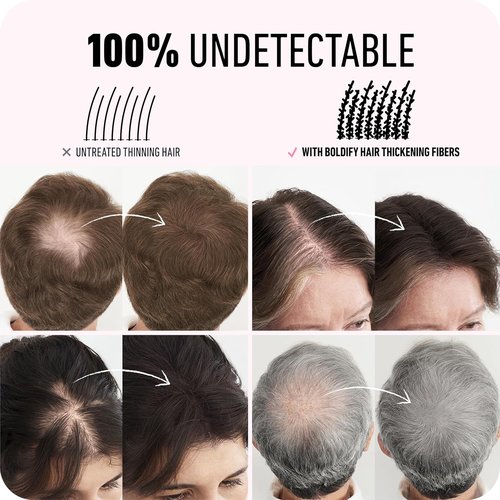 BOLDIFY Hair Fibers - Instantly Thicker Look for Thinning Hair | 28g - Black, 14 Shades Available