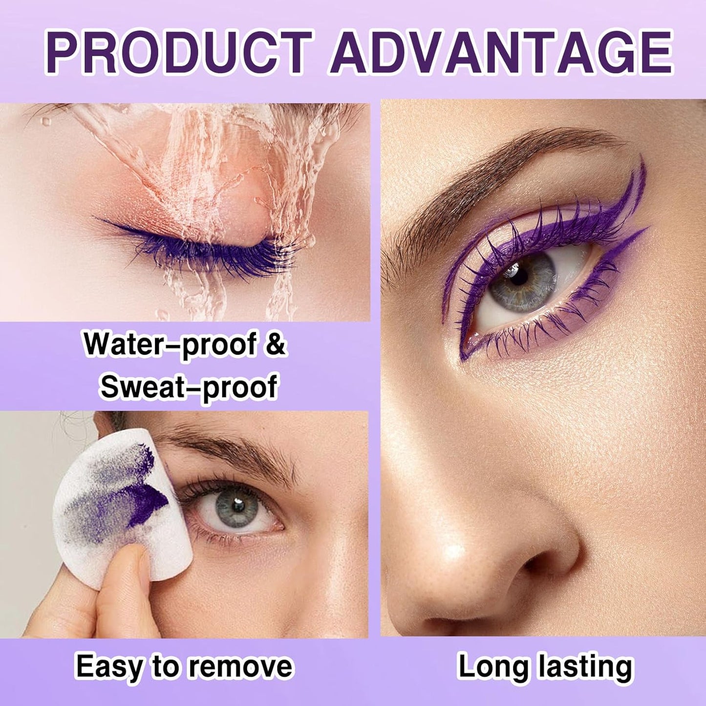 Skiennix Purple Mascara & Eyeliner Set - 5D Volume & Length, Waterproof Formula | Ideal for All Skin Types