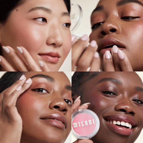 Milani Blush Makeup - Cheek Kiss Cream Blush & Lip Tint, Buildable Hydrating Formula - Blushing Berry