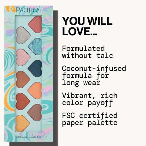 Pacifica Eyeshadow Palette - Malibu Mineral Eyeshadow with Blendable Neutral Shades | Talc-Free, Vegan & Cruelty-Free, 0.24 oz (10 Shades)