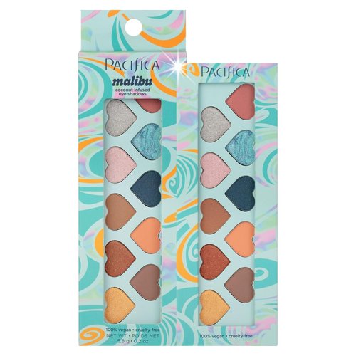 Pacifica Eyeshadow Palette - Malibu Mineral Eyeshadow with Blendable Neutral Shades | Talc-Free, Vegan & Cruelty-Free, 0.24 oz (10 Shades)