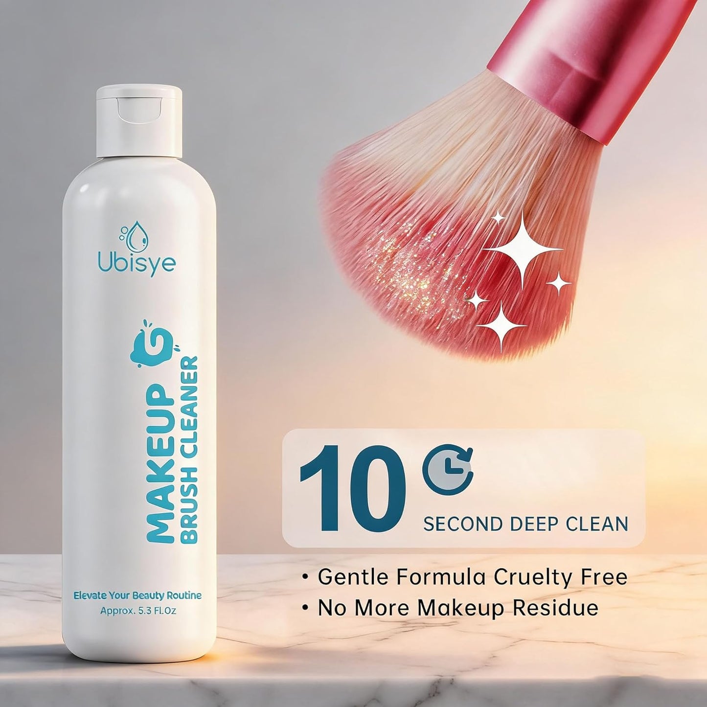 Skiennix Makeup Brush Cleaner - Gentle Vegan Solution with Silicone Cleaning Mat | 2-Piece Set