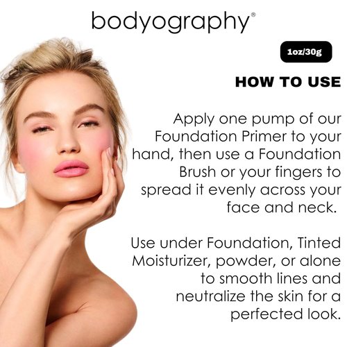 BODYOGRAPHY Foundation Primer - Flawless Anti-Aging Makeup with Vitamin E & Jojoba Oil | 1 oz.