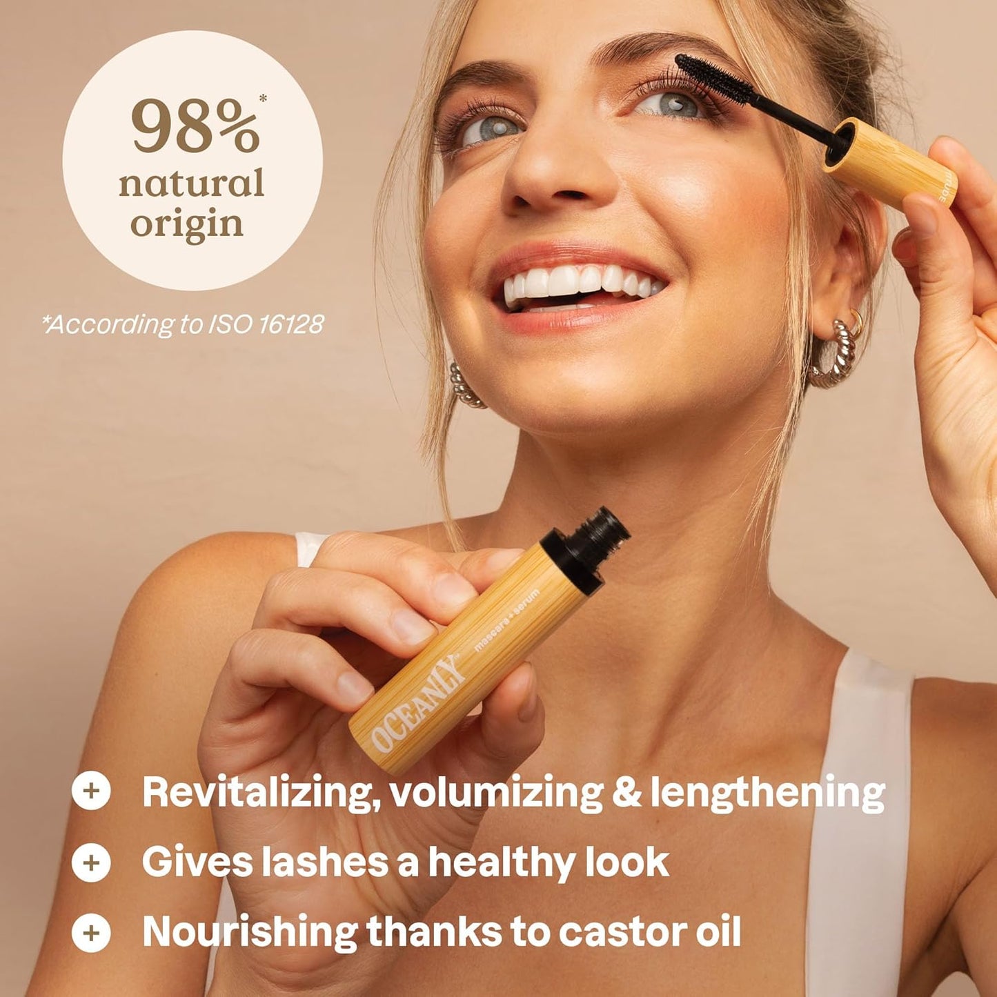 ATTITUDE Oceanly Mascara - EWG Verified Eye Lash Serum for Length & Volume | Vegan, Black, 0.24 Oz