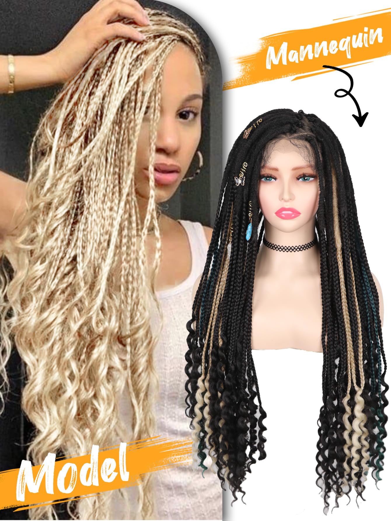 WIGNEE Braid in Dreadlock Extensions 20 Pcs Boho Crochet Braids with Curly Ends 3 In 1 Crochet Hair Pre Looped Dreadlocks Soft Bouncy Goddess Synthetic Dreads for Daily Party(NAVY EMERALD)