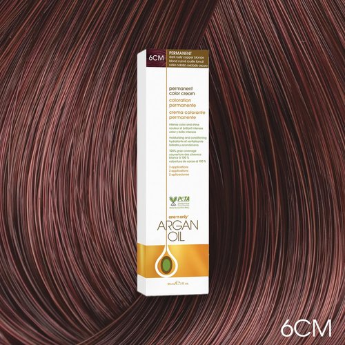 One N' Only Permanent Hair Color - Argan Oil Infused Dye for Rich Tones & Gray Coverage - 6CM Dark Rusty Copper Blonde (3 oz)