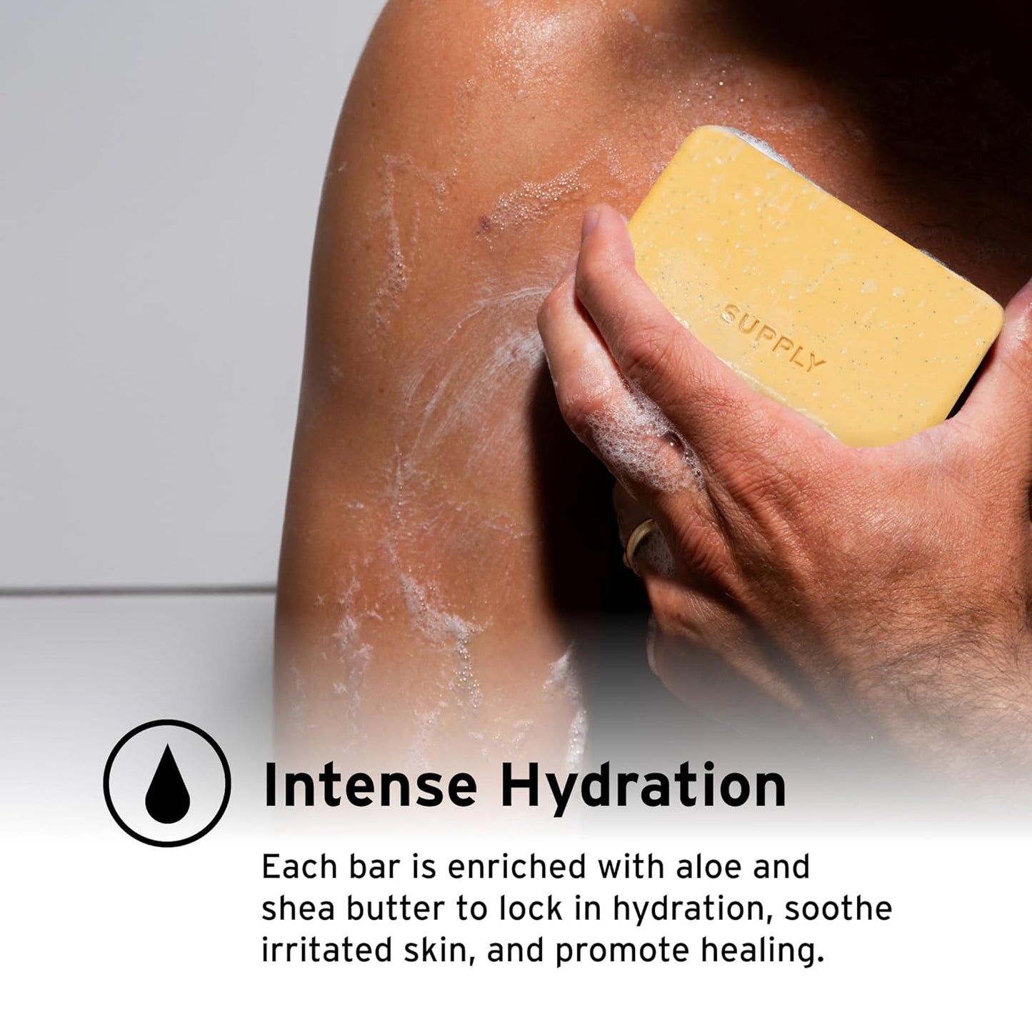 Supply Exfoliating Bar Soap for Men - Deep Cleansing & Moisturizing with Jojoba Beads - 7 oz Hinoki & Amber