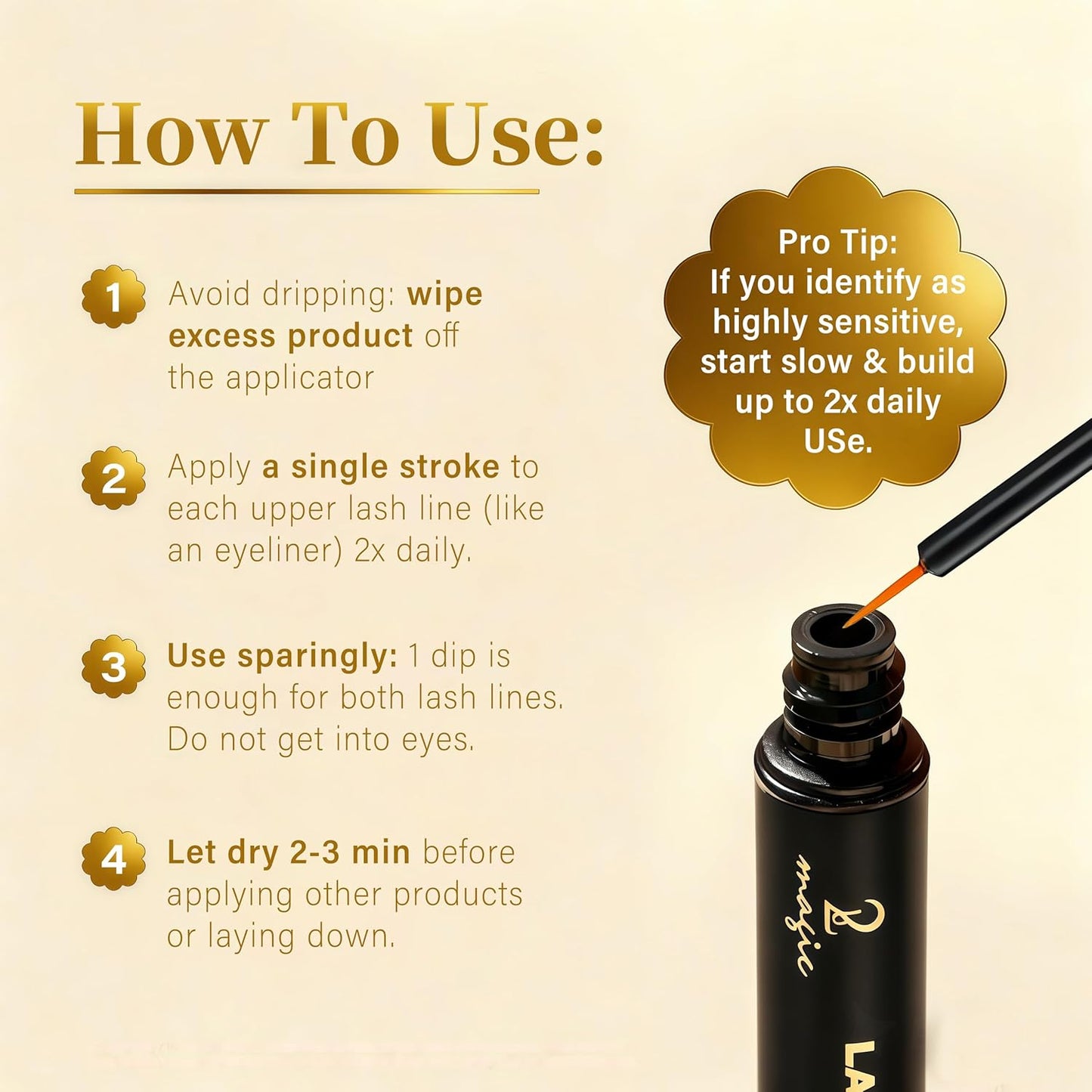 Skiennix Eyelash Growth Serum - Naturally Boosted Formula for Longer, Fuller Lashes & Brows - Black